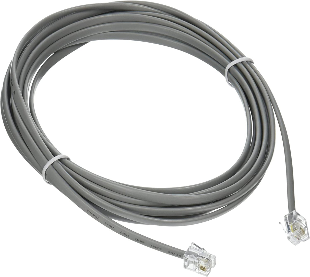 C2g/ cables to go C2G 09591 RJ11 6P4C Straight Modular Cable, Silver (14 Feet, 4.26 Meters) Silver 14 Feet RJ11 6P4C