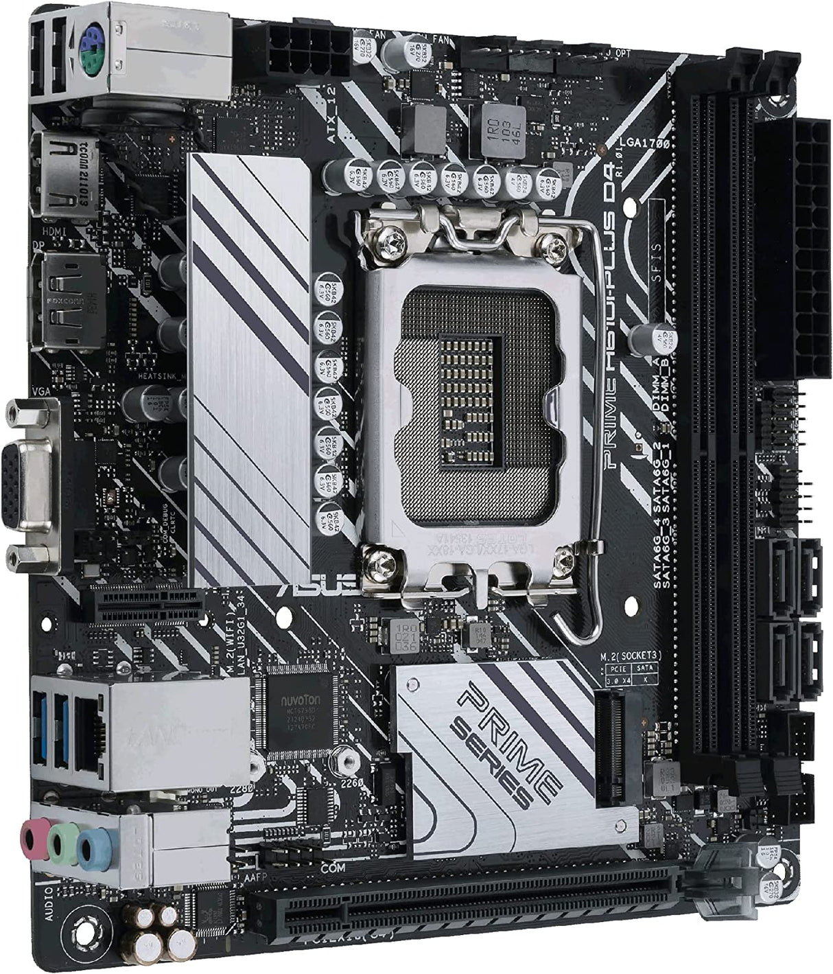ASUS PRIME H610I-PLUS D4 LGA 1700(Intel 12th Gen&Intel vPro)mini ITX Motherboard(PCIe 4.0,DDR4,USB 3.2 Gen 1 Type-A,1Gb Lan,DP/HDMI/D-Sub,V-M.2(Key E),Q-LED,Mono-out header with amp IC,SPI TPM header)