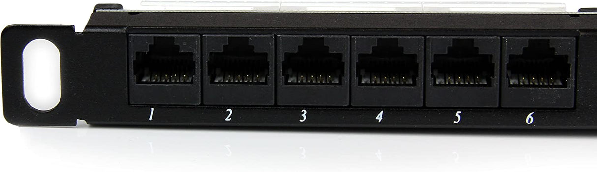 Lethal threat StarTech.com 24 Port 0.5U Cat5e Patch Panel - RJ45 Ethernet Rack Mount Cat 5e 110 Patch Panel - Rackmount Network Patch Panel (PANELHU24) 24 Port - 0.5U Cat5e