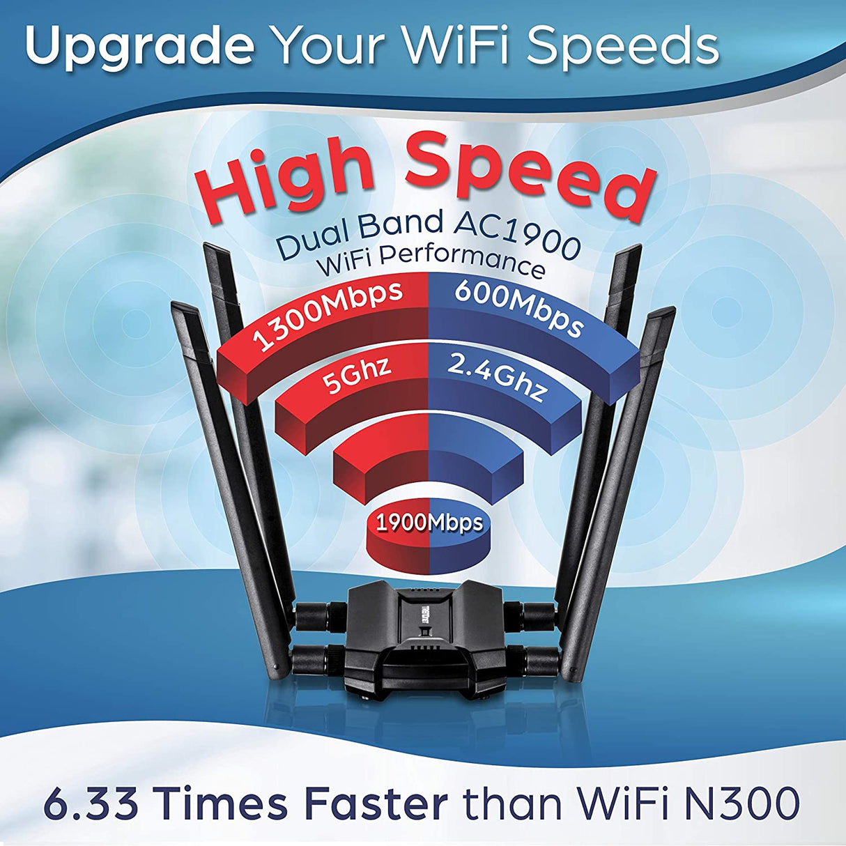 TRENDnet AC1900 High Power Dual Band Wireless USB Adapter, Increase-Extend WiFi Wireless Coverage, Stream 4K HD Video, Windows-Mac OS Compatible, USB 3.0 to USB Type A, Black, TEW-809UB