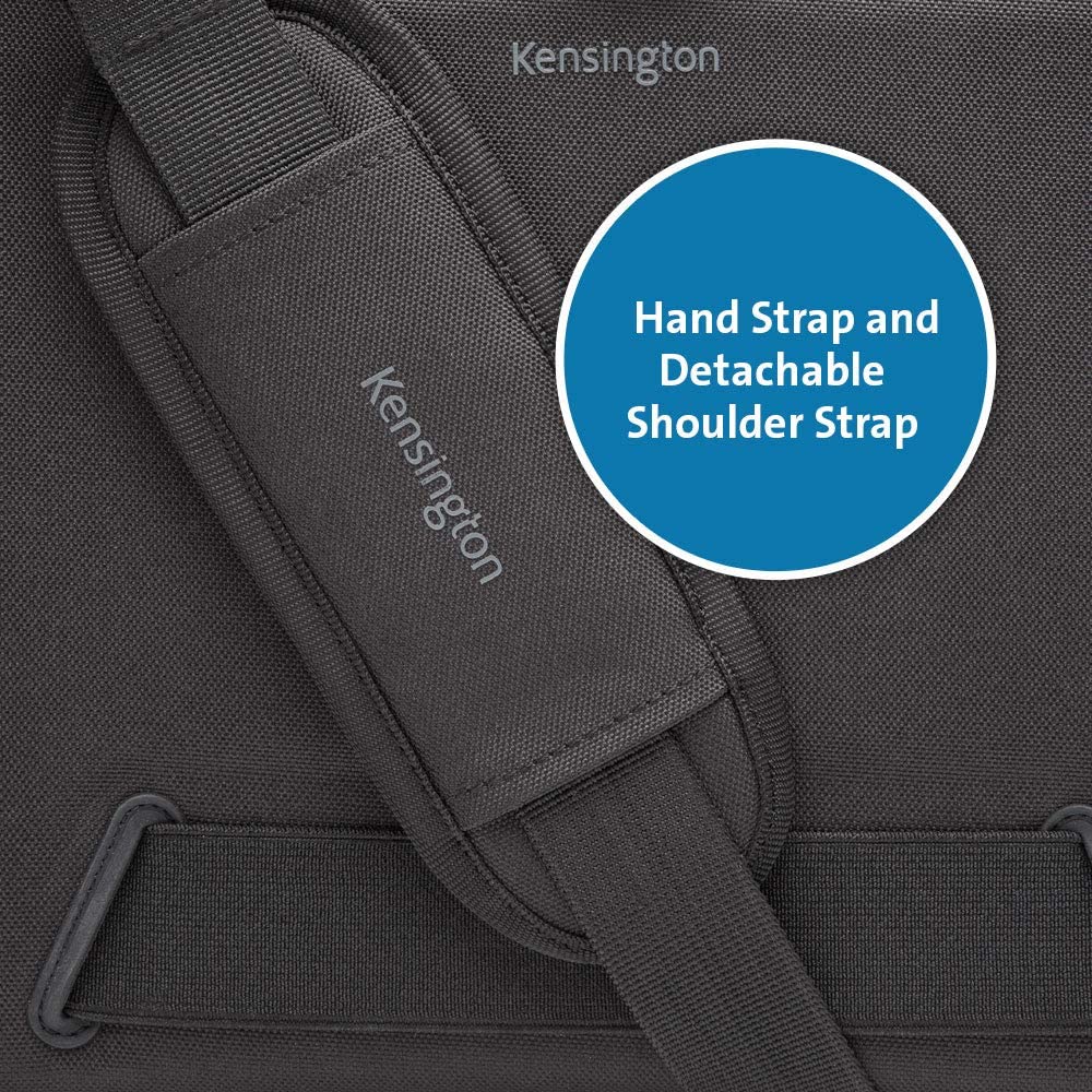 Kensington LS520 Stay-On Case for 11.6" Chromebooks & Laptops (K60854WW), Grey W/Shoulder Strap