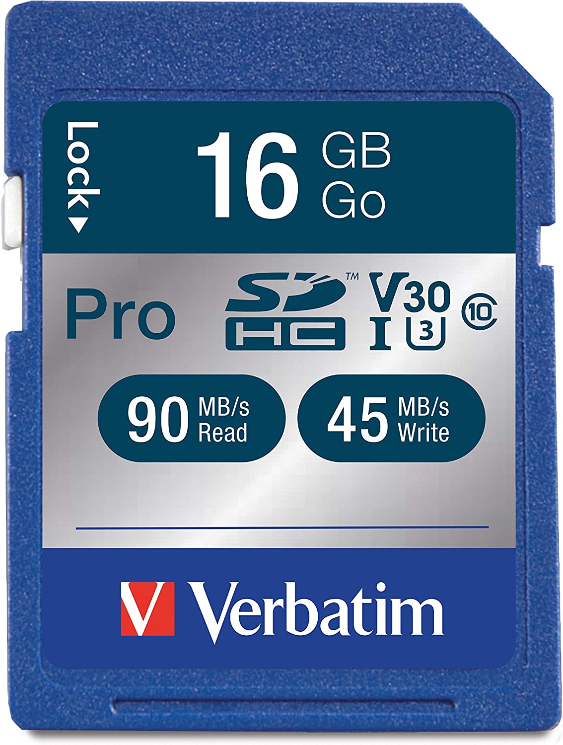 Verbatim 16GB Pro 600X SDHC Memory Card, UHS-I V30 U3 Class 10