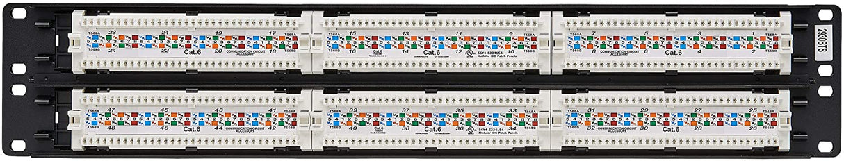 Tripp Lite 48-Port 2U Rackmount Cat6 110 Patch Panel 568B, RJ45 Ethernet(N252-048) , Black 48-Port (2U)