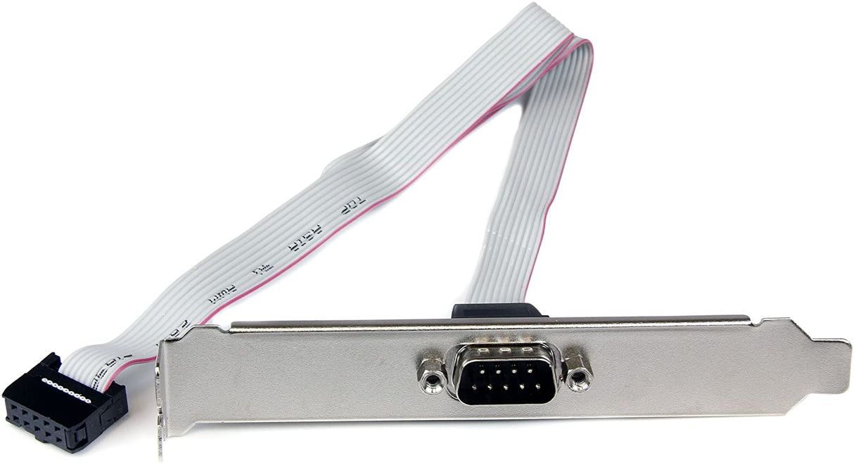 StarTech.com 16in (40cm) 9 Pin Serial Male to 10 Pin Motherboard Header Slot Plate - motherboard Serial Port Adapter (PLATE9M16), Gray