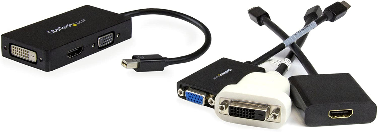 StarTech.com 3 in 1 Mini DisplayPort Adapter - 1080p - Mini DP/Thunderbolt to HDMI/VGA/DVI Splitter for Your Monitor (MDP2VGDVHD) Black Mini DisplayPort (Input)