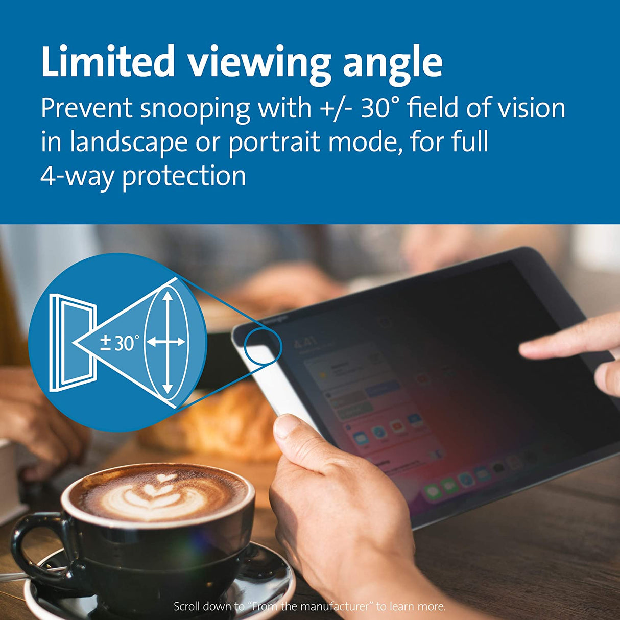 Kensington SA102 Screen Protector Designed for iPad 10.2-inch 2019/2020 (8th & 7th Generation), Easy Installation with a Washable & Resuable Adhesive (K50726WW), Black border iPad 10.2-inch 8th & 7th Generation (2020/2019)