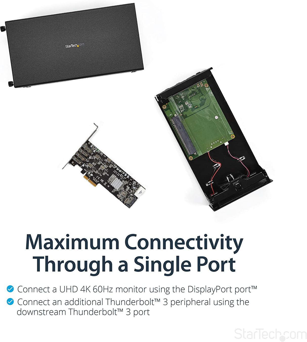 StarTech.com Thunderbolt 3 PCIe Expansion Chassis w/DisplayPort – PCIe x16 – External PCIe Slot for Thunderbolt 3 Devices (TB31PCIEX16)