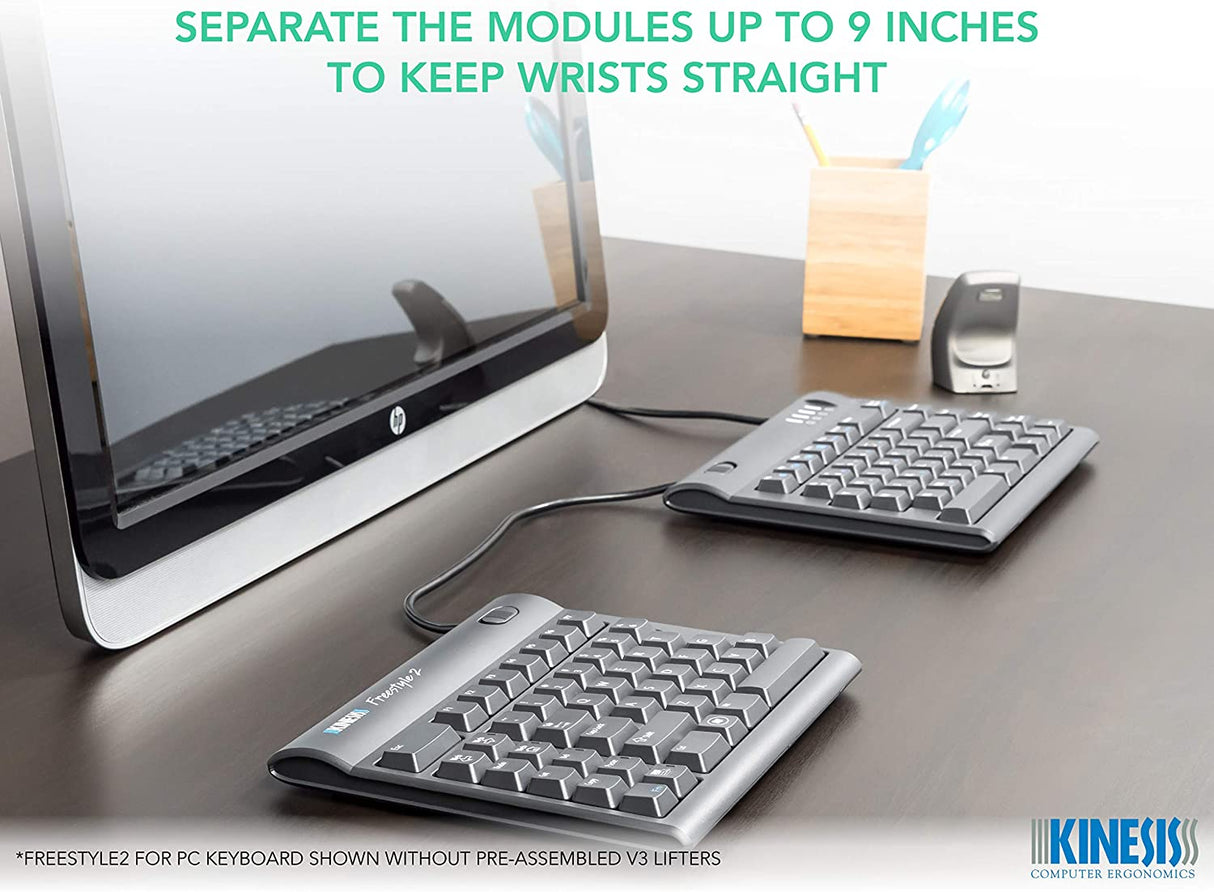 Kinesis Freestyle2 Ergonomic Keyboard w/ V3 Lifters for PC (9" Separation)