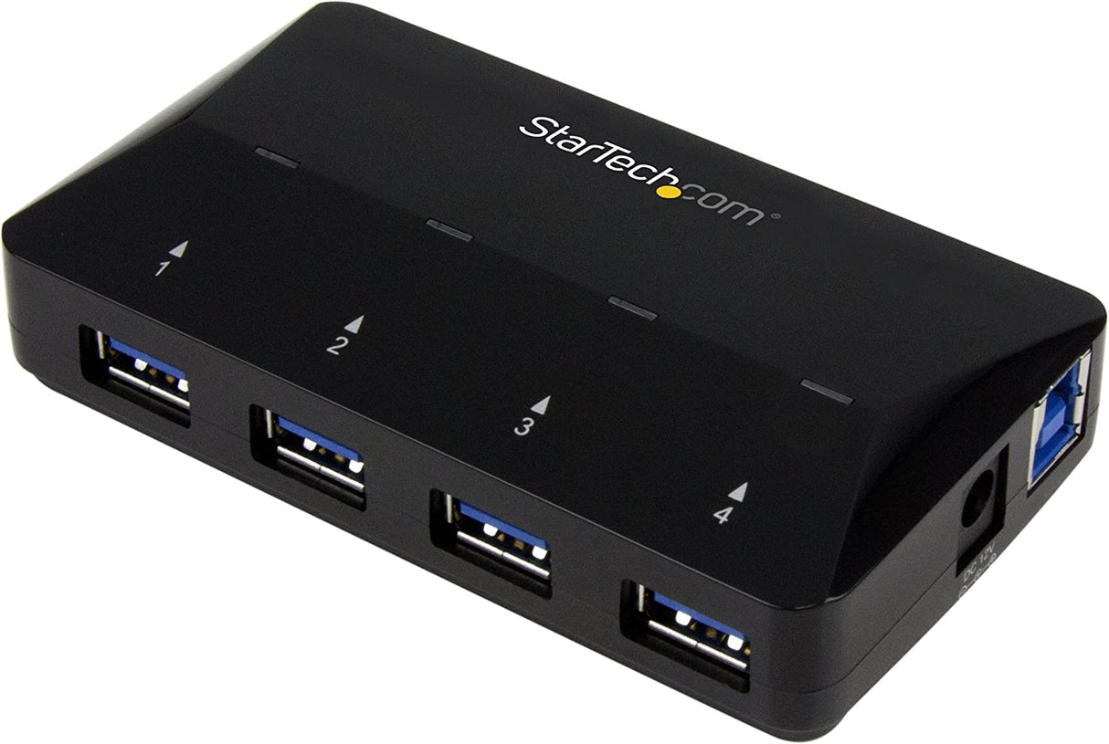 StarTech.com 4-Port USB 3.0 Hub Plus Dedicated Charging Port - 1 x 2.4A Port - Desktop USB Hub and Fast-Charging Station (ST53004U1C) Black 4 Port + Charge Port