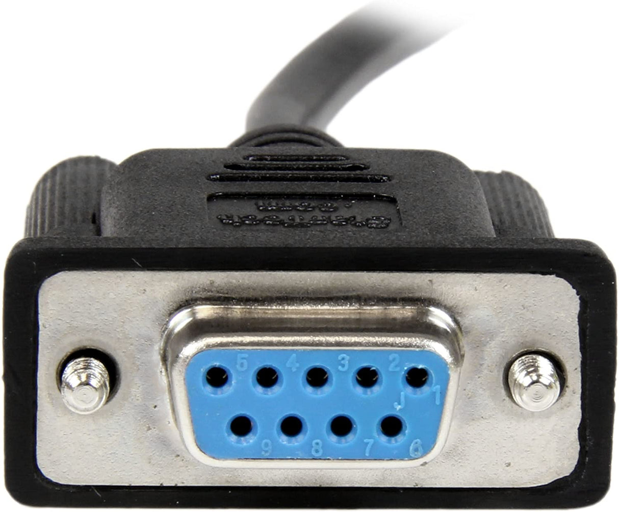 StarTech.com 2m Black DB9 RS232 Serial Null Modem Cable F/F - DB9 Female to Female - 9 pin RS232 Null Modem Cable - 2 meter, Black (SCNM9FF2MBK) 6 ft / 2m Cable