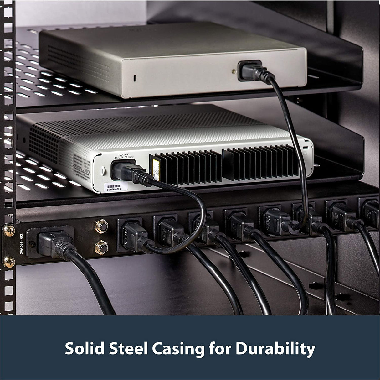 StarTech.com 1U 19 inch 8 Port Rack Mount PDU - IEC C13 Socket Rackmount Power Supply/Strip - Horizontal Server Rack Mountable Surge Protector /Data Center Power Distribution Unit 16A 240V (PDU08C13H)