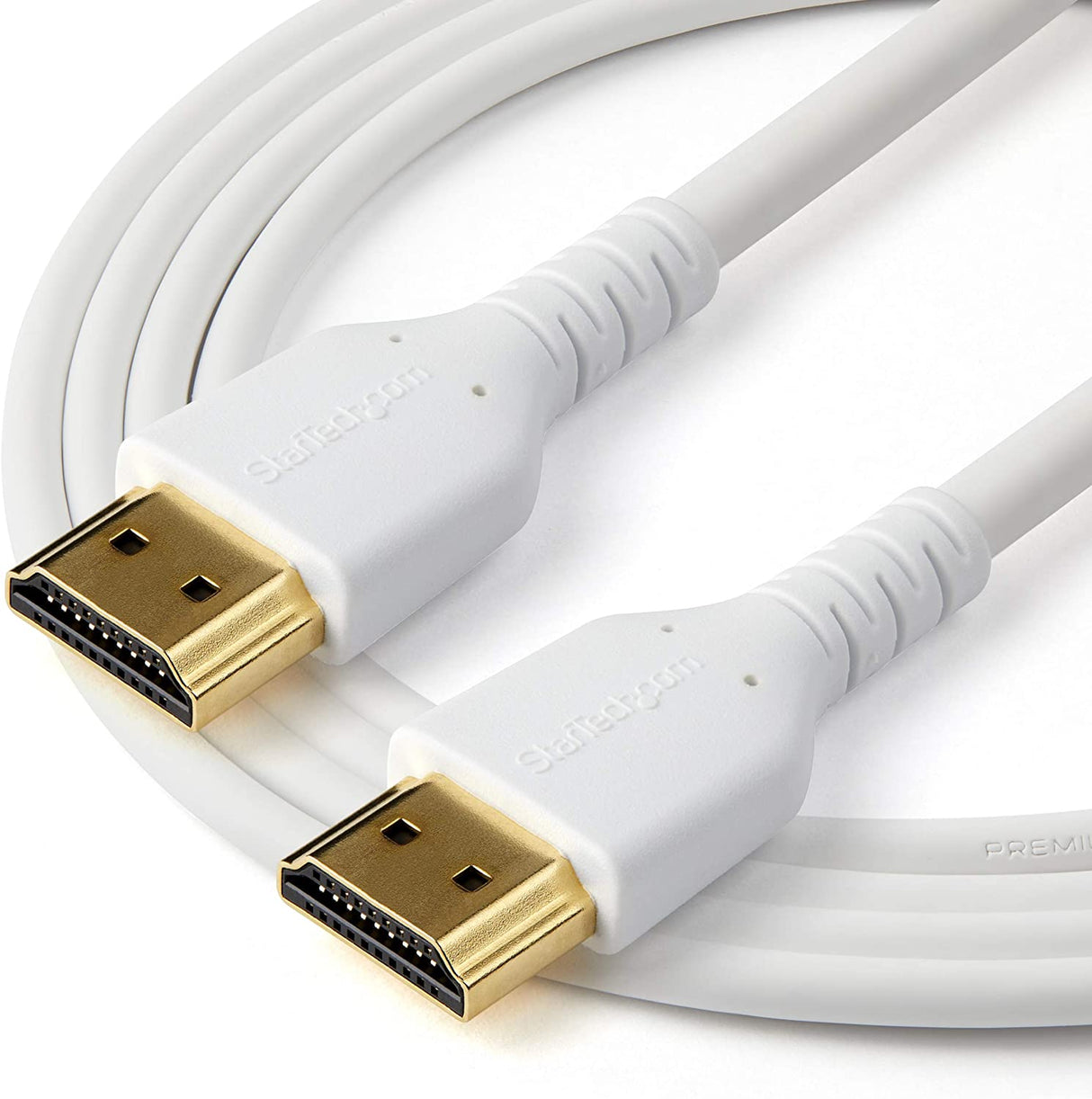 StarTech.com 3ft (1m) Premium Certified HDMI 2.0 Cable with Ethernet - Durable High Speed UHD 4K 60Hz HDR - Rugged M/M HDMI Cord with Aramid Fiber - TPE - Ultra HD Monitors, TVs & Displays (RHDMM1MPW) White 3 ft/1m