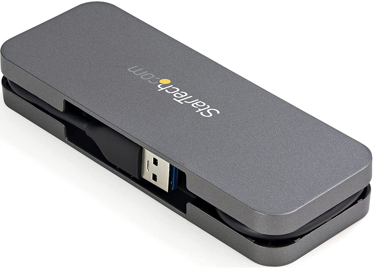 StarTech.com 4 Port USB 3.0 Hub - USB-A to 4X USB-A - SuperSpeed 5Gbps Portable USB 3.1 Gen 1 Type-A Hub - USB Bus Powered - Laptop/Desktop USB Hub with Long Cable 11" & Cable Management (HB30AM4AB)
