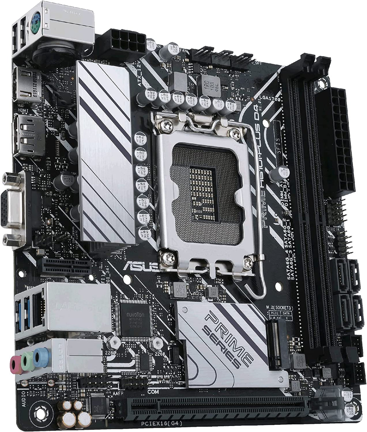 ASUS PRIME H610I-PLUS D4 LGA 1700(Intel 12th Gen&Intel vPro)mini ITX Motherboard(PCIe 4.0,DDR4,USB 3.2 Gen 1 Type-A,1Gb Lan,DP/HDMI/D-Sub,V-M.2(Key E),Q-LED,Mono-out header with amp IC,SPI TPM header)