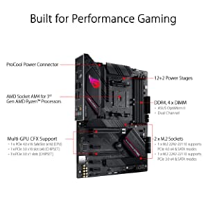 ASUS ROG Strix B550-F Gaming AMD AM4 Zen 3 Ryzen 5000 & 3rd Gen Ryzen ATX Gaming Motherboard (PCIe 4.0, 2.5Gb LAN, BIOS Flashback, HDMI 2.1, Addressable Gen 2 RGB Header and Aura Sync) ROG STRIX B550-F GAMING MB