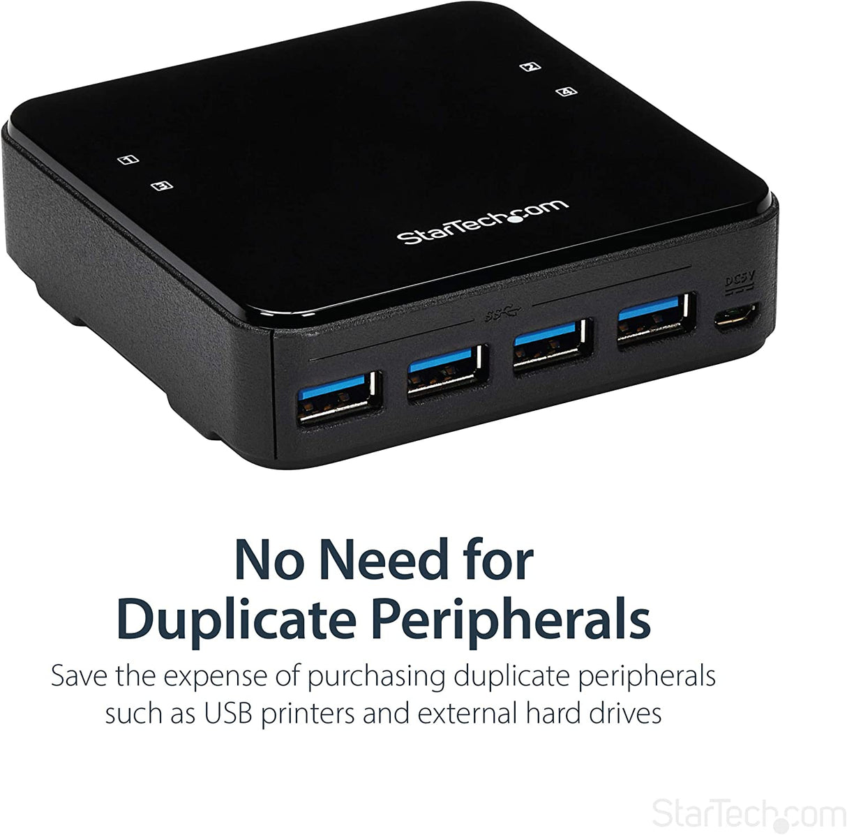StarTech.com USB 3.0 Peripheral Sharing Switch - 4 USB 3.0 x 4 Computers - Mac / Windows / Linux - USB A/B Switch - USB Switch (HBS304A24A) 4 Computers – 4 Devices