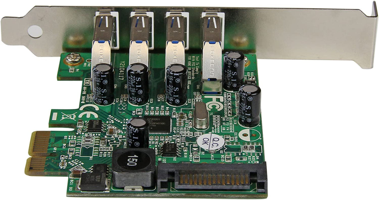 StarTech.com 4-Port PCI Express SuperSpeed USB 3.0 Controller Card with UASP - USB 3.0 Expansion Card with SATA Power (PEXUSB3S4V)