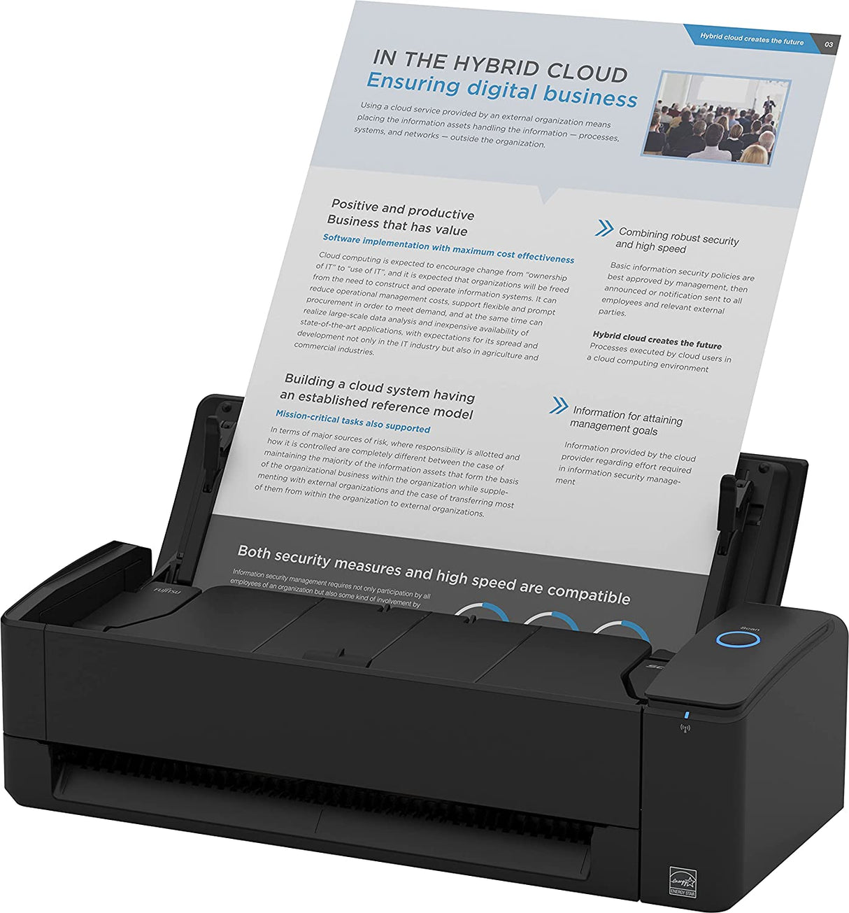 Fujitsu ScanSnap iX1300 Compact Wi-Fi Document Scanner for Mac or PC, Black ScanSnap iX1300 Black Scanner