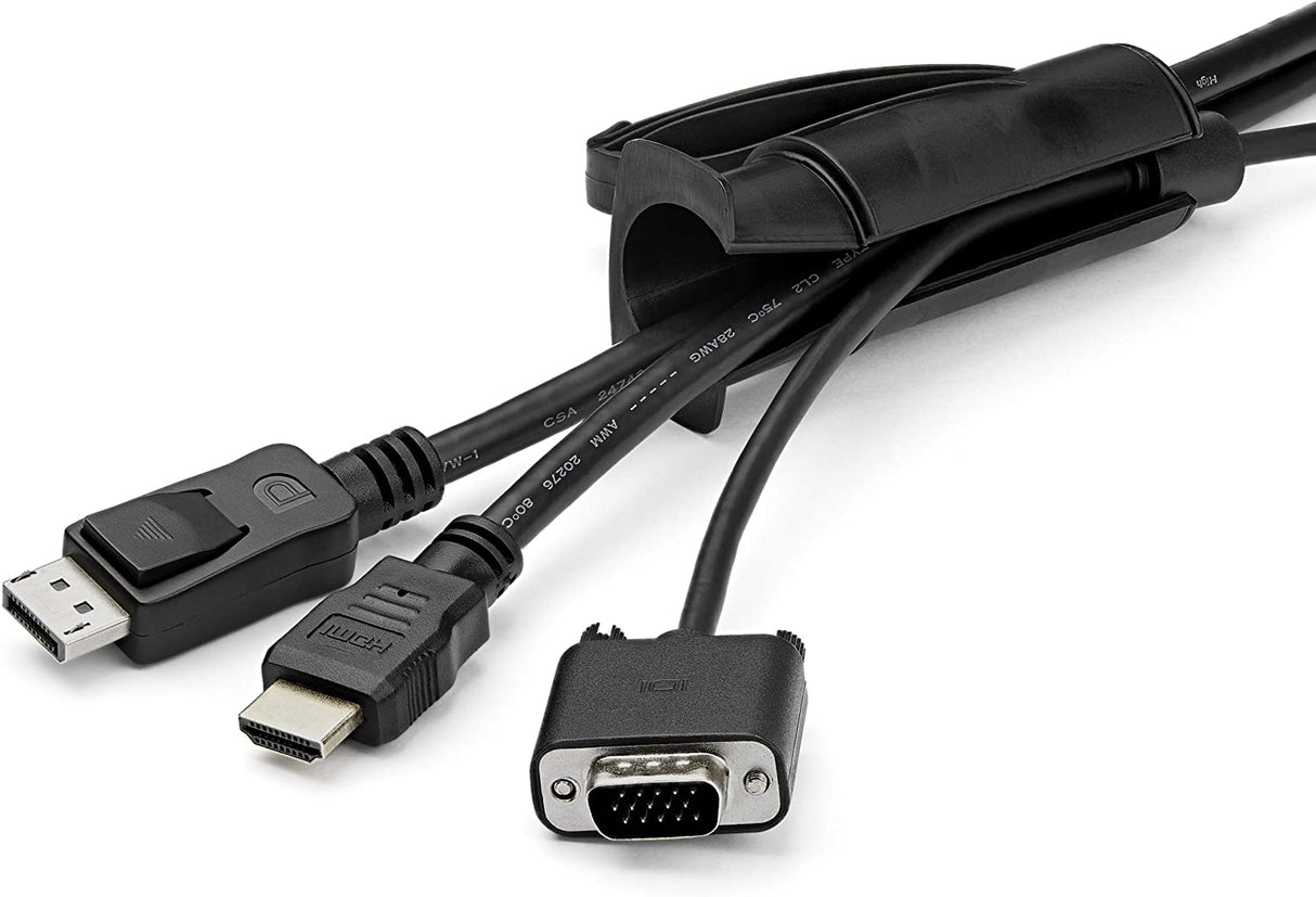 StarTech.com 2.5m (8.2ft) Cable Management Sleeve - 1.8" Diameter - Expandable Coiled Cord Organizer w/Cable Loading Tool (CMSCOILED4)