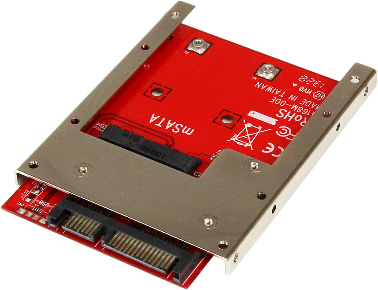 StarTech.com mSATA SSD to 2.5in SATA Adapter Converter - mSATA to SATA Adapter for 2.5in bay with Open Frame Bracket and 7mm Drive Height (SAT32MSAT257) 2.5" SATA mSATA Drive