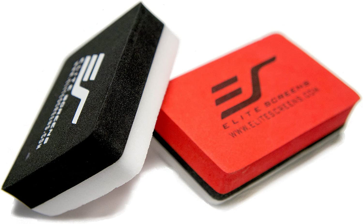 Elite Screens Elite High Density WhiteBoardScreen Eraser, 2 pcs Set 2pc ZER1 Eraser Pack w/ Plastic Grip