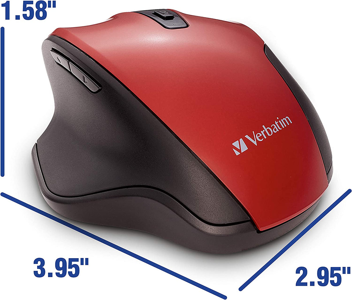 Verbatim Silent Ergonomic Wireless LED Mouse – Red