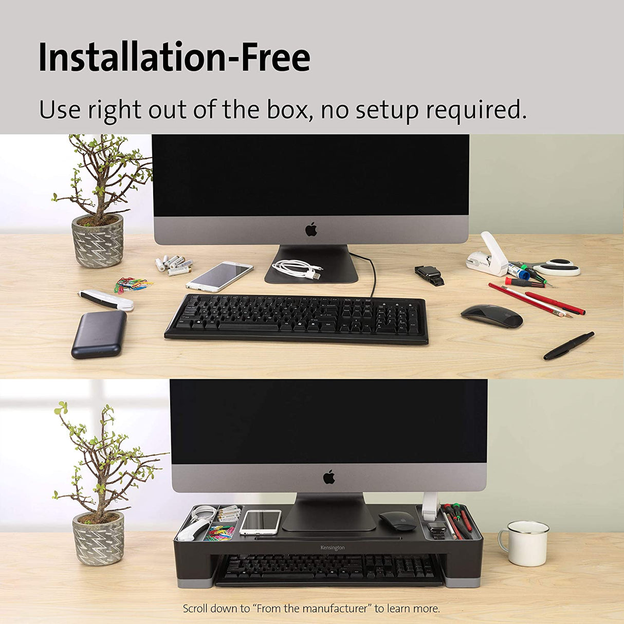 Kensington Organizing Monitor Stand-Black (K58300WW)