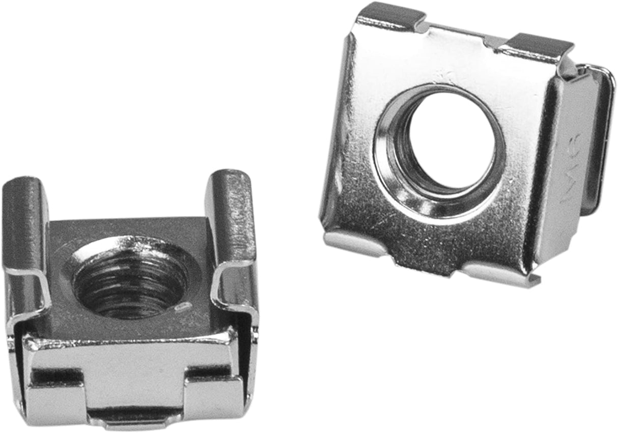 StarTech.com M6 Screws and Cage Nuts - 100 Pack - M6 Mounting Screws and Cage Nuts for Server Rack and Cabinet - Silver (CABSCREWM62) 100x M6 Silver Cage Nuts and Mounting Screws