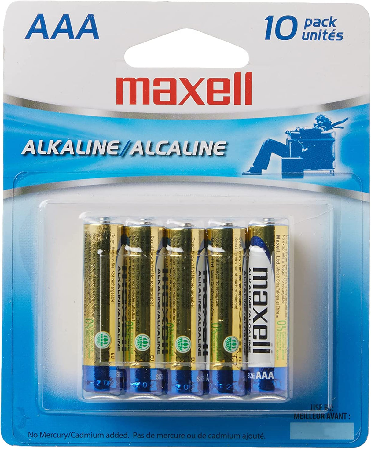 Maxell 723810 Ready-to-go Long Lasting and Reliable Alkaline Battery AAA Cell 10-Pack