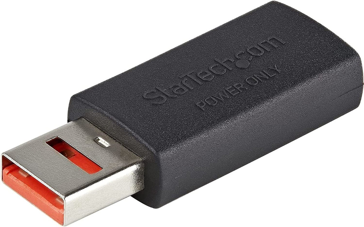 StarTech.com Secure Charging USB Data Blocker Adapter Male to Female USB-A Charge-Only Adapter No-Data Charge/Power-Only Adapter for Phone/Tablet Data Blocking USB Protector Adapter (USBSCHAAMF)