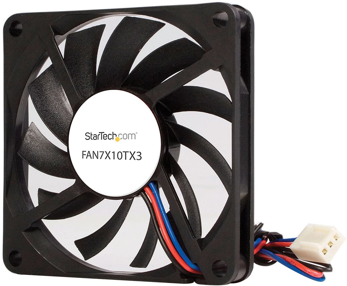 StarTech.com Replacement 70mm TX3 Dual Ball Bearing CPU Cooler Fan - 3 pin case Fan - TX3 Fan - 70mm Fan (FAN7X10TX3), Black 70x10mm TX3