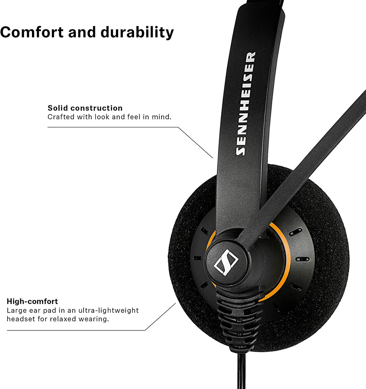 Epos Sennheiser SC 30 USB ML (504546) - Single-Sided Business Headset | For Skype for Business | with HD Sound, Noise-Cancelling Microphone, & USB Connector (Black)