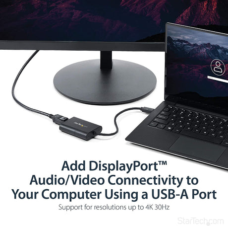 StarTech.com USB 3.0 to DisplayPort Adapter - 4K 30Hz - External Video & Graphics Card - USB Display Adapter - Supports Windows (USB32DPES2)