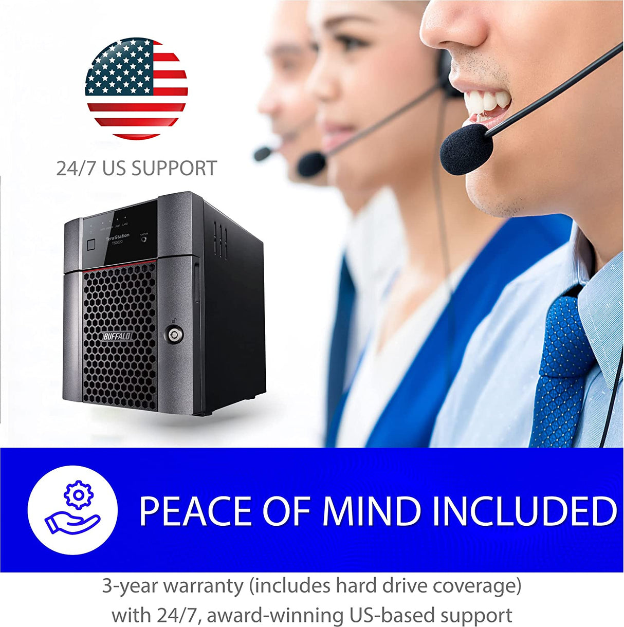 BUFFALO TeraStation 3420DN 4-Bay Desktop NAS 16TB (4x4TB) with HDD NAS Hard Drives Included 2.5GBE / Computer Network Attached Storage / Private Cloud / NAS Storage/ Network Storage / File Server 16 TB (4 X 4TB) TeraStation 3420DN Desktop NAS 4 Drive Bays