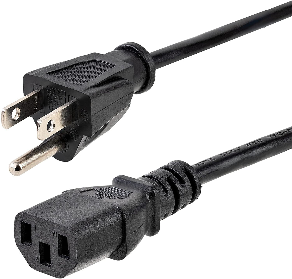 StarTech.com 20ft (6m) Computer Power Cord, NEMA 5-15P to C13, 10A 125V, 18AWG, Black Replacement AC Power Cord, Printer Power Cord, PC Power Supply Cable, Monitor Power Cable - UL Listed (PXT10120) 20 ft/6 m 1 Pack