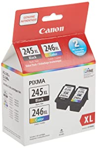 Canon PG-245XL/CL-246XL Ink Cartridges, Black and Colour, 2 Pack Tri-Colour/Black 2 pack, XL Ink