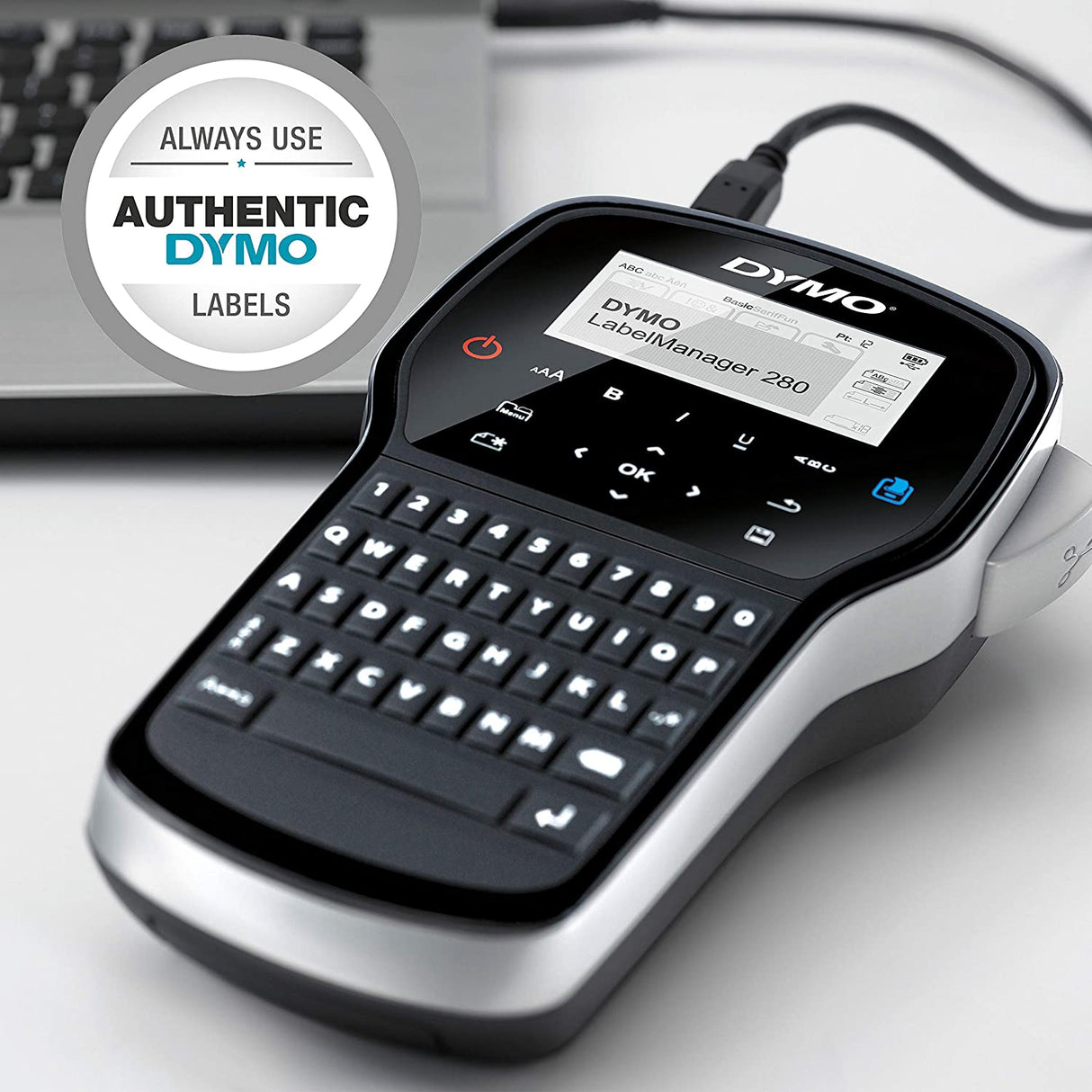 DYMO Label Maker | LabelManager 280 Rechargeable Portable Label Maker, Easy-to-Use, One-Touch Smart Keys, QWERTY Keyboard, PC and Mac Connectivity, for Home & Office Organization LabelManager Black