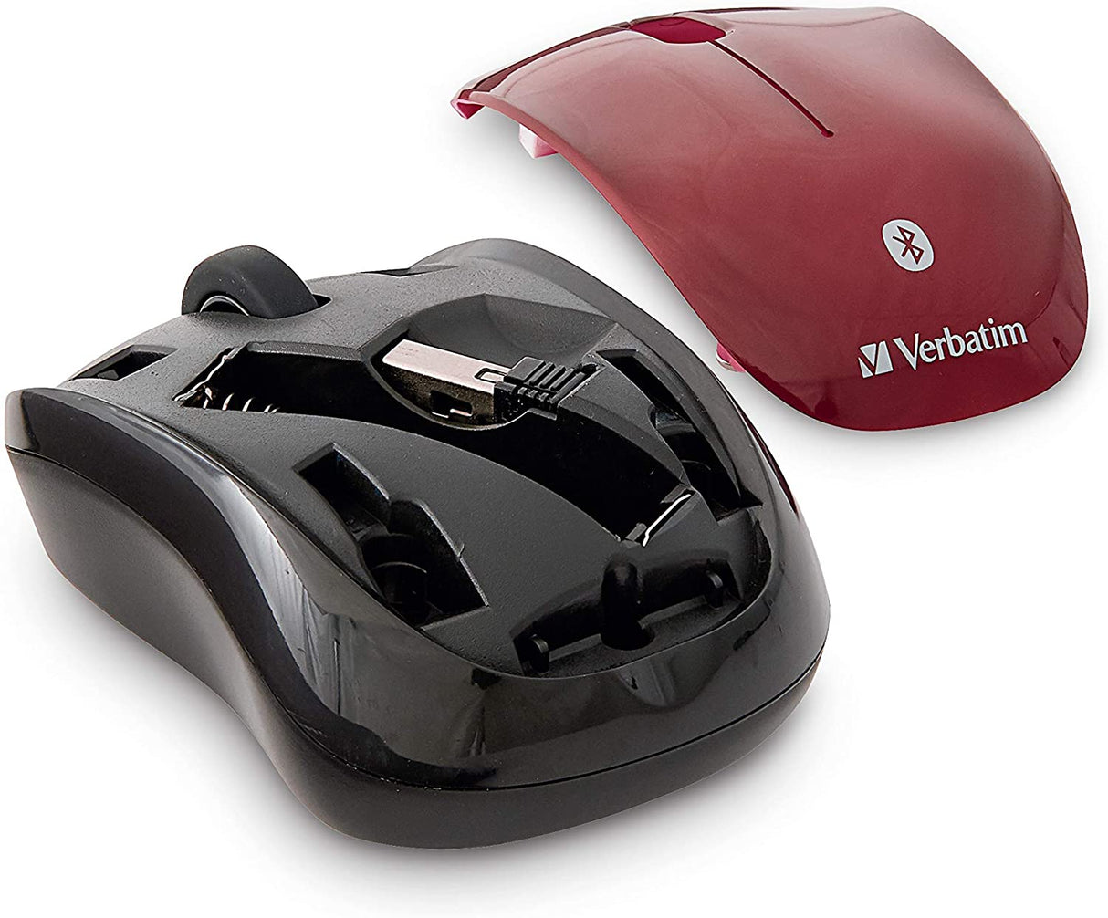 Verbatim Bluetooth Wireless Tablet Multi-Trac Blue LED Mouse - Garnet