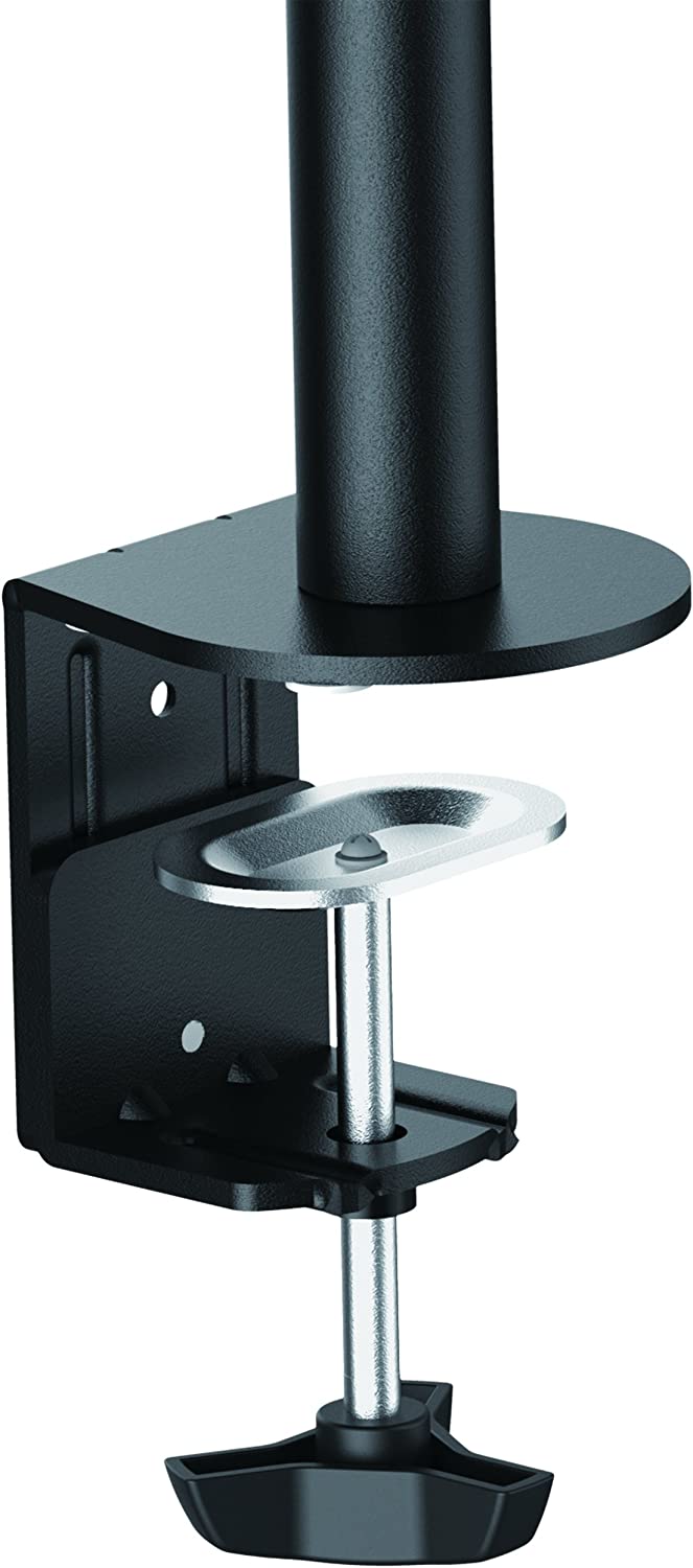 StarTech.com Desk Mount Monitor Arm for up to 34" VESA Compatible Displays - Articulating Pole Mount Single Monitor Arm - Ergonomic Height Adjustable - Desk Clamp/Grommet (ARMPIVOTB) - Black