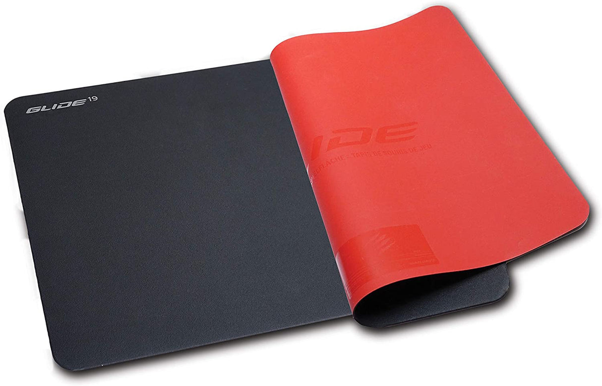Mad Catz The Authentic G.L.I.D.E. 19 High Performance Gaming Mouse Pad Water Resistant Gaming Surface With Heat Bonded Edges And Non-Slip Silicone Base 12.4 x 15.4 in, Black Medium (0.1" x 15.4" x 12.4")