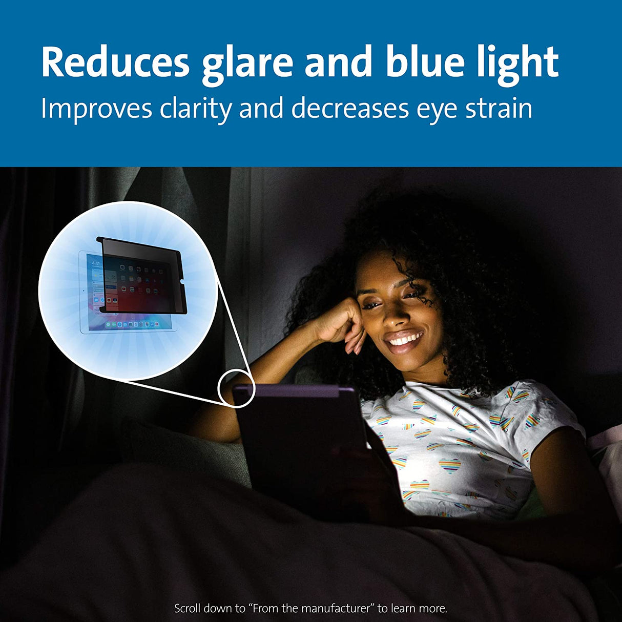 Kensington SA102 Screen Protector Designed for iPad 10.2-inch 2019/2020 (8th & 7th Generation), Easy Installation with a Washable & Resuable Adhesive (K50726WW), Black border iPad 10.2-inch 8th & 7th Generation (2020/2019)