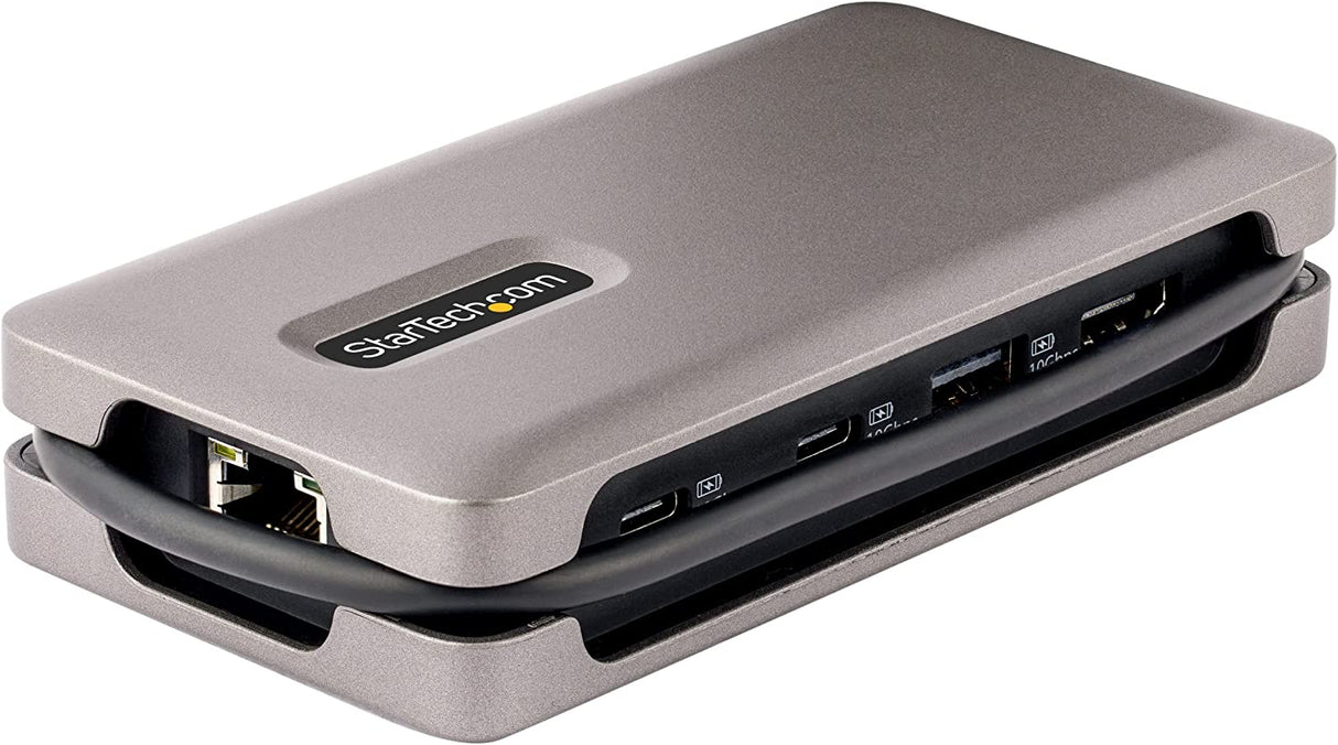 StarTech.com USB-C Multiport Adapter, 4K 60Hz HDMI 2.0b, HDR, USB 3.2 Gen 2 10Gbps Hub (2xUSB-C, 1xUSB-A), 100W PD Pass-Through, Mini Travel Dock, 12"/30cm Cable, Laptop Docking Station (DKT31CH2CPD3)