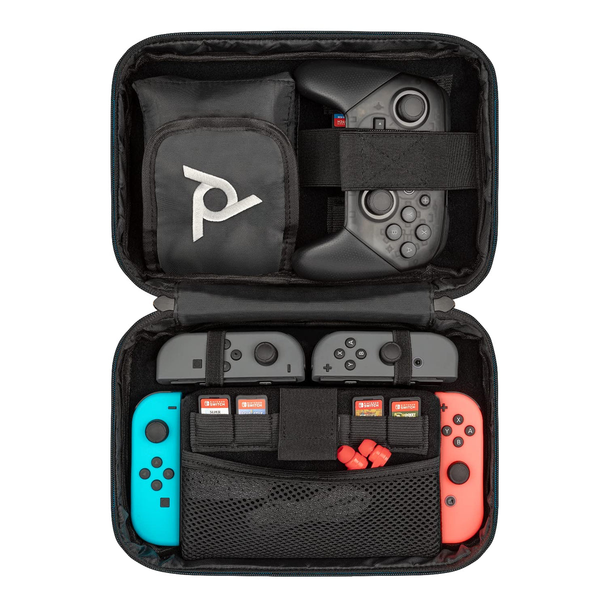 PDP Gaming Officially Licensed Switch Commuter Case - Mario - Semi-Hardshell Protection - Protective PU Leather - Holds 14 Games & Console - Works with Switch OLED & Lite - Perfect for Kids / Travel Power Pose Mario