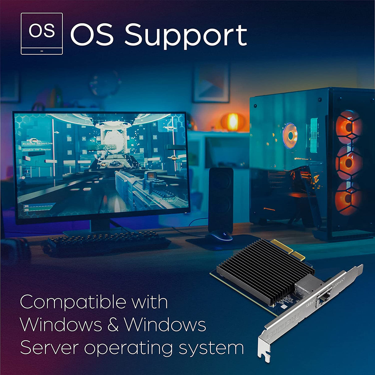 TRENDnet 10 Gigabit PCIe Network Adapter, Converts A PCIe Slot Into A 10G Ethernet Port, Supports 802.1Q Vlan, Includes Standard & Low-Profile Brackets, PCIe 2.0, PCIe 3.0, Silver, TEG-10GECTX PCI Express 10G RJ-45