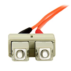 StarTech.com 3m Fiber Optic Cable - Multimode Duplex 50/125 - OFNP Plenum - SC/SC - OM2 - SC to SC Fiber Patch Cable (50FIBPSCSC3) 10 ft / 3m SC-SC