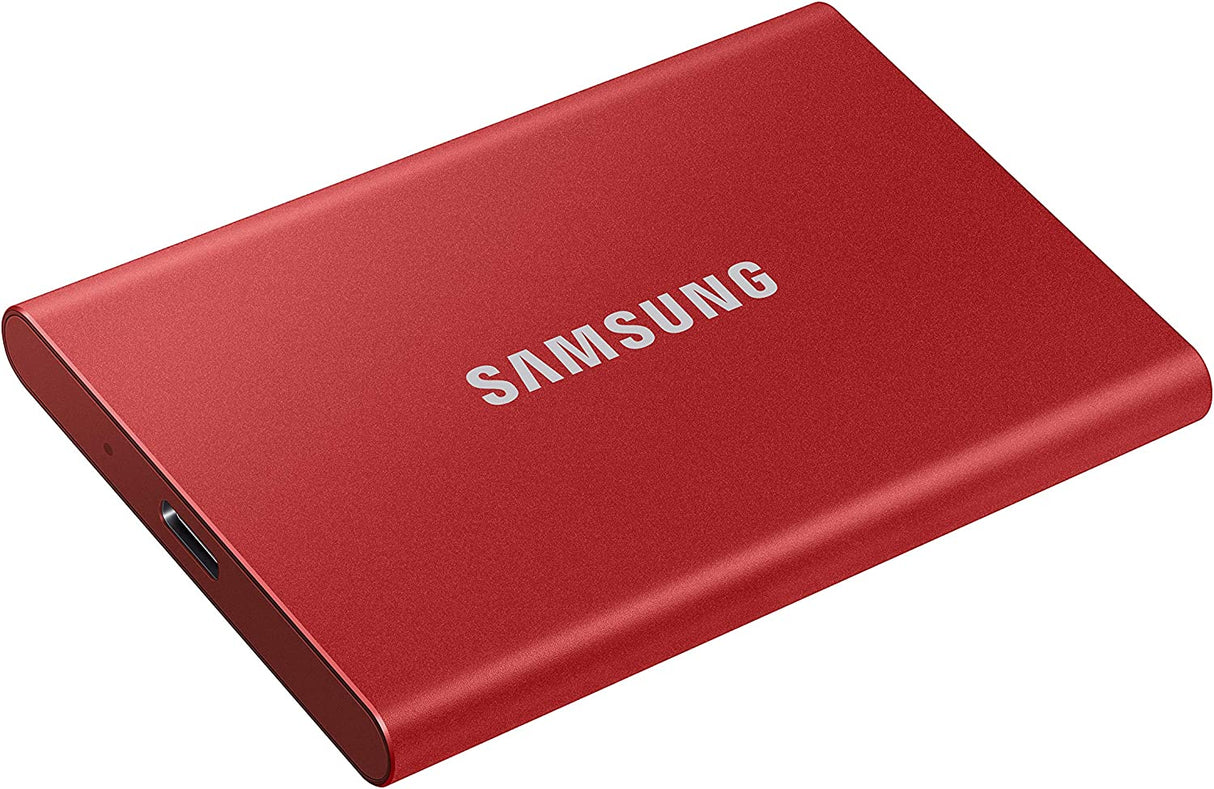 SAMSUNG T7 2TB, Portable SSD, Red, up to 1050MB/s, USB 3.2 Gen2, Gaming, Students & Professionals, External Solid State Drive (MU-PC2T0R/AM), Red Red 2 TB