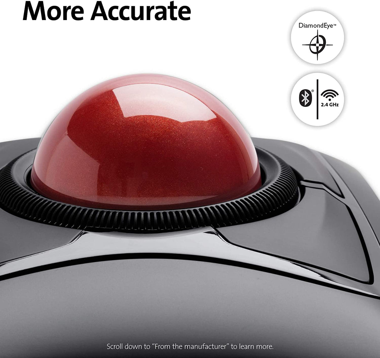 Kensington Expert Wireless Trackball Mouse (K72359WW) Black, 3.5" x 6.1" x 8" Wireless Mouse