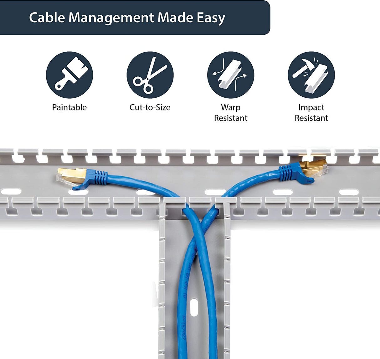StarTech.com 5.6ft Server Rack Cable Management - Customizable 1.5 x 1in Open Slot Network & Data Finger Duct Wire Raceway Organizer w/ Cover (AD105X1) 2.0 in (50 mm) x 1.0 in (2.5 cm)