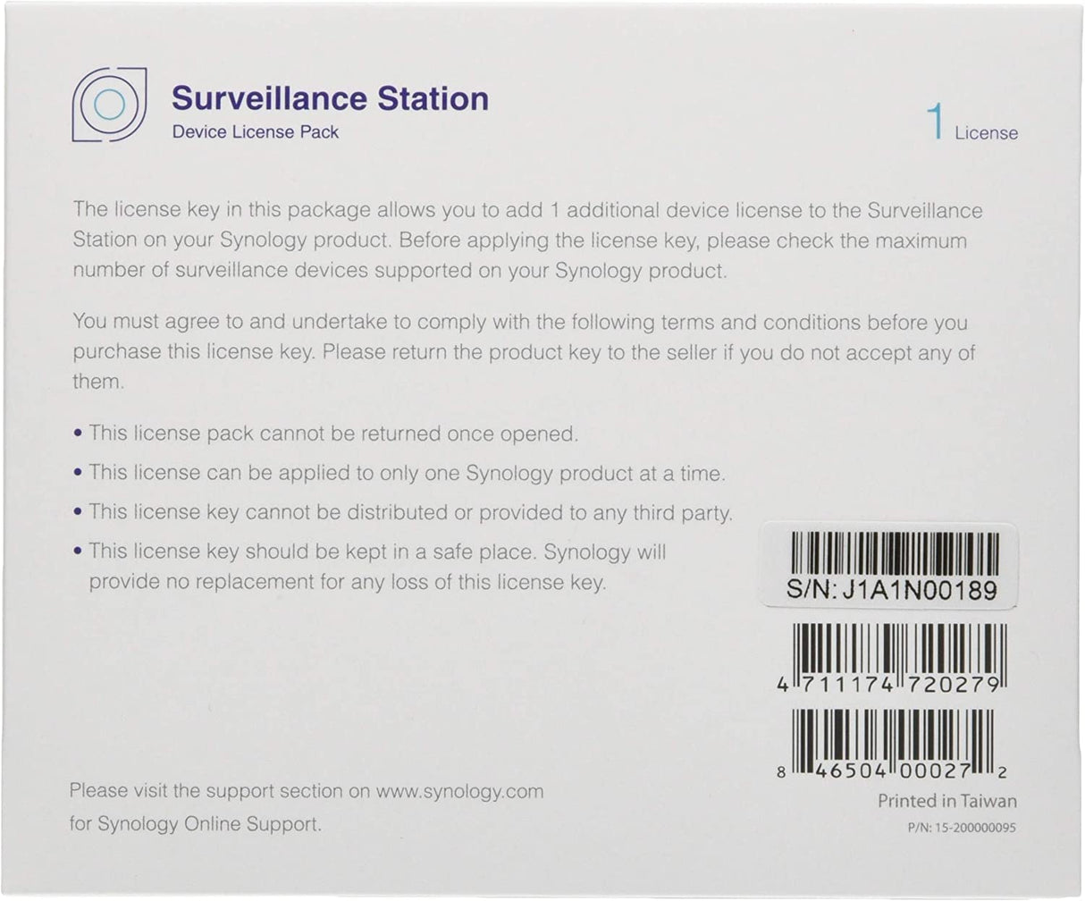 Synology IP Camera License Pack for 1 (CLP1)