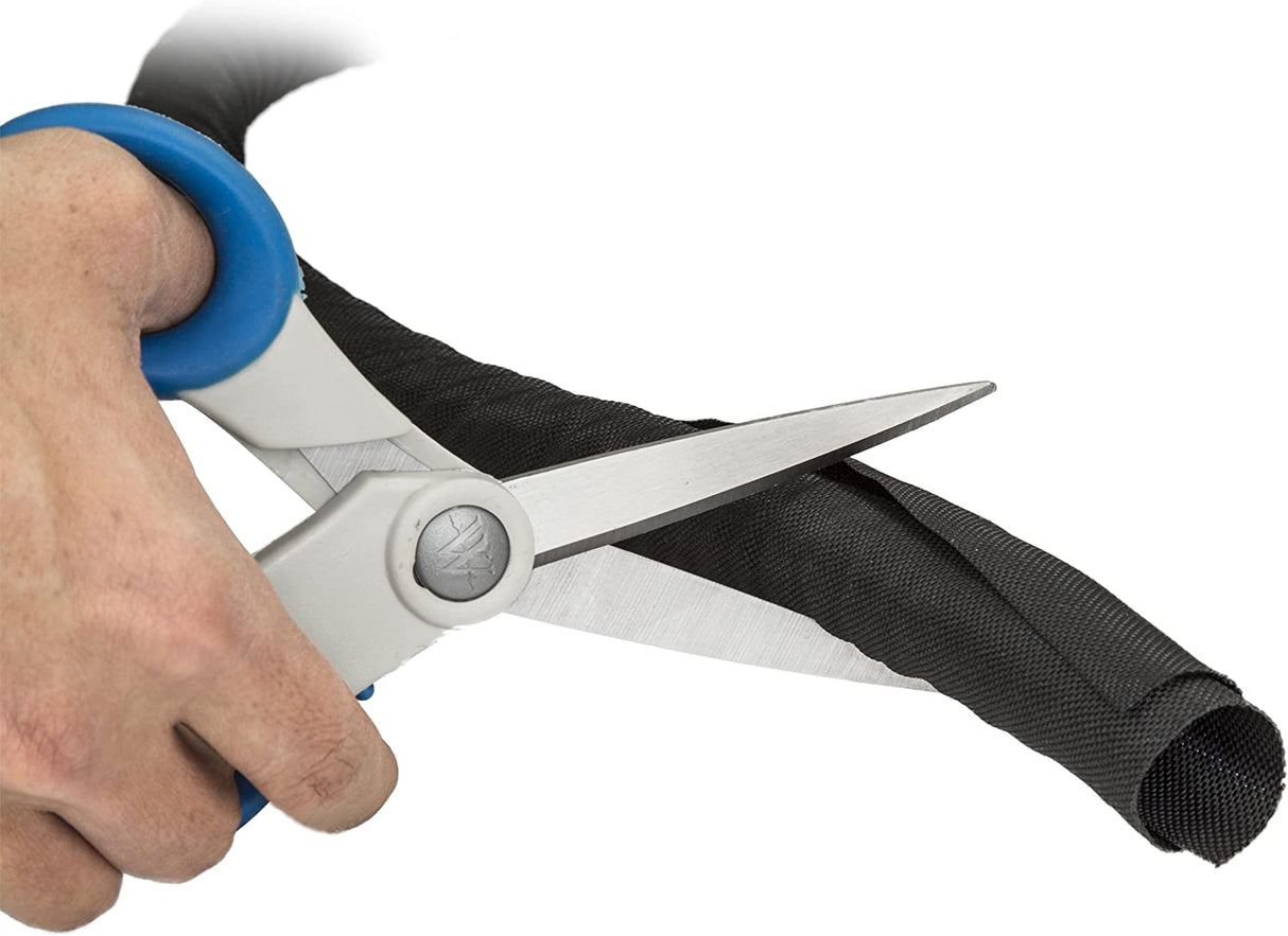 StarTech.com 15' (4.6m) Cable Management Sleeve - Flexible Coiled Cable Wrap - 1.0-1.5" Dia. Expandable Sleeve - Polyester Cord Manager/Protector/Concealer - Black Trimmable Cable Organizer 1.40"x3.90"x15.09ft